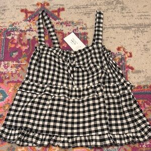 Black and White Checkered Women's Tank Top NEW WITH TAGS NEVER WORN